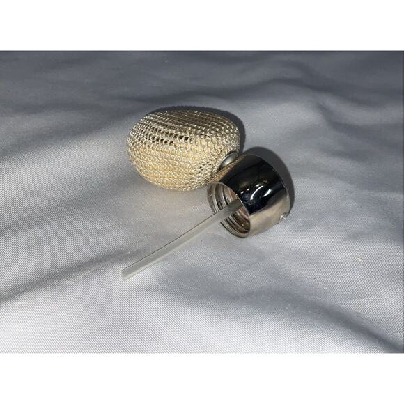 VTG VINTAGE NEW HOLMSPRAY SILVER CRACKLE GLASS PERFUME BOTTLE ATOMIZER IOB - Picture 7 of 12